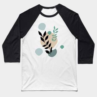 Abstract Modern Leaves Baseball T-Shirt